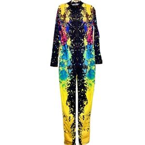 Fabulous Rainbow Paint Splatter Jumpsuit Size L
